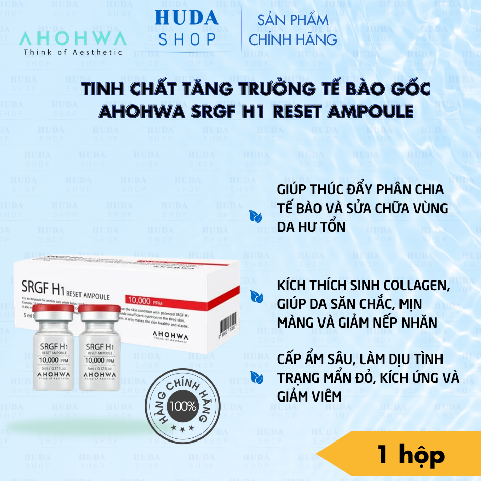 Tinh chất tăng trưởng tế bào gốc Ahohwa SRGF H1 Reset Ampoule