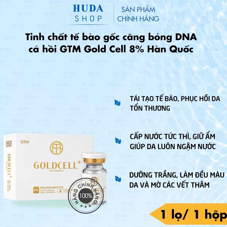 Tinh chất tế bào gốc căng bóng DNA cá hồi GTM Gold Cell 8% Hàn Quốc