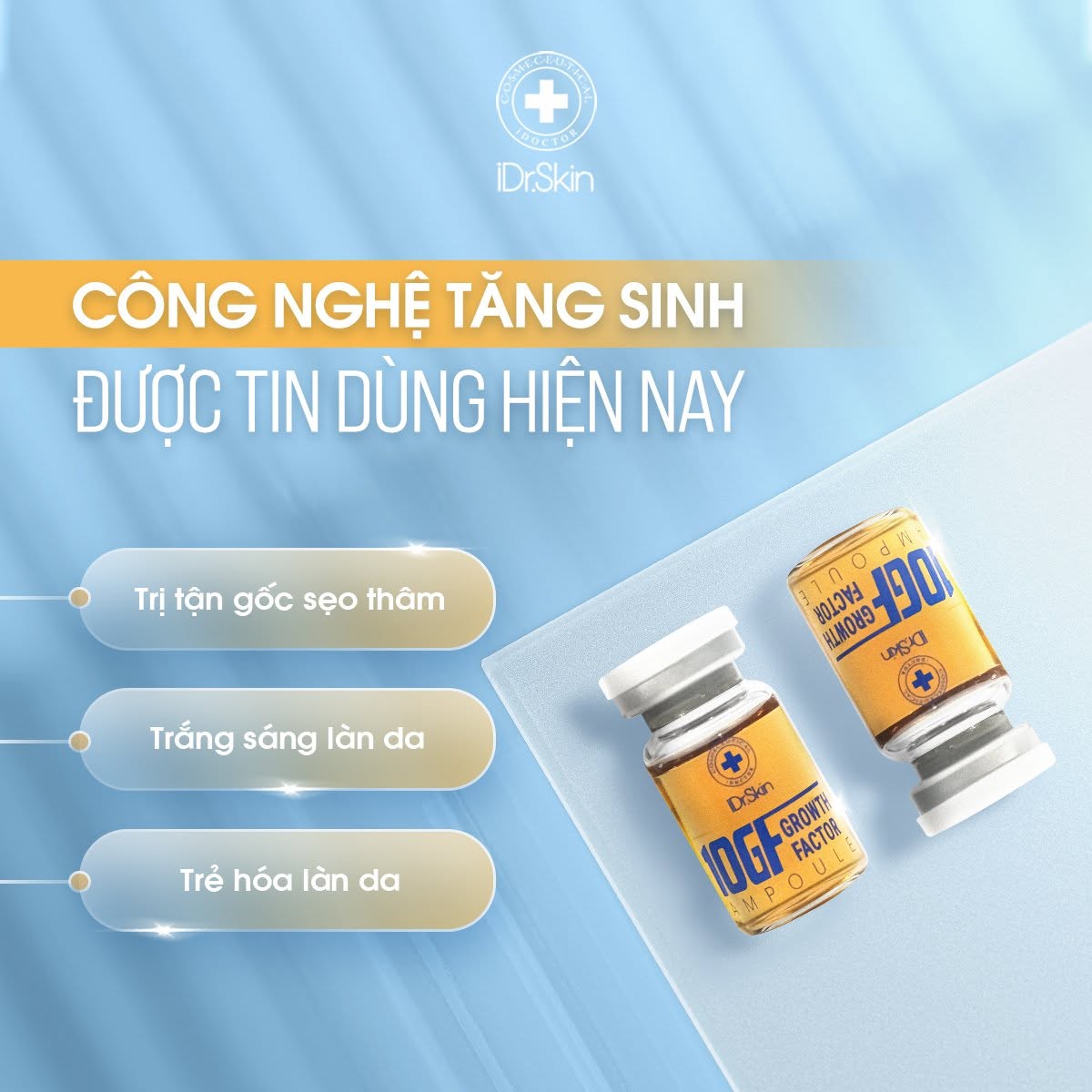 Tinh chất tế bào gốc hỗ trợ cải thiện sẹo rỗ iDr.Skin 10GF Growth Factor 10ml