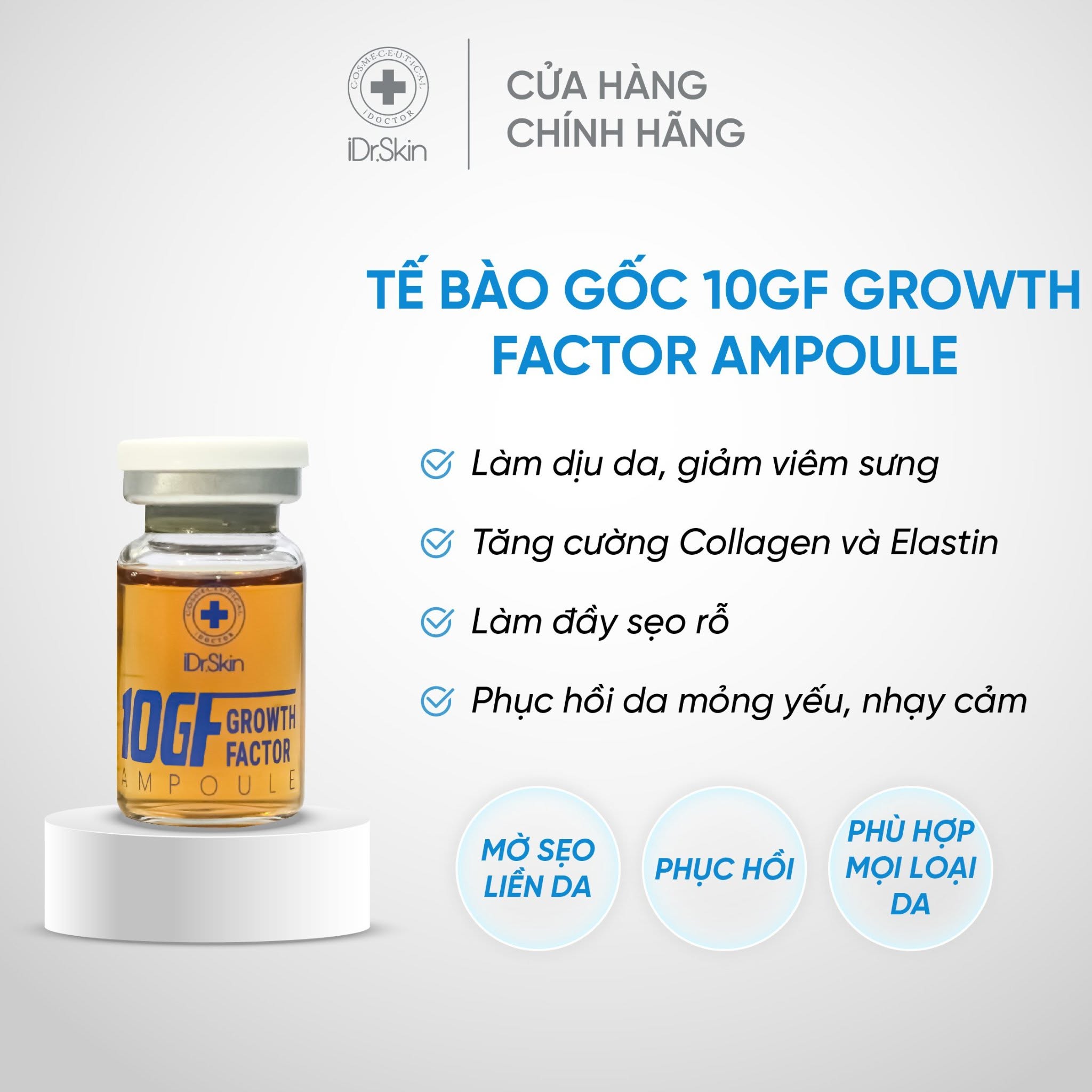 Tinh chất tế bào gốc hỗ trợ cải thiện sẹo rỗ iDr.Skin 10GF Growth Factor 10ml