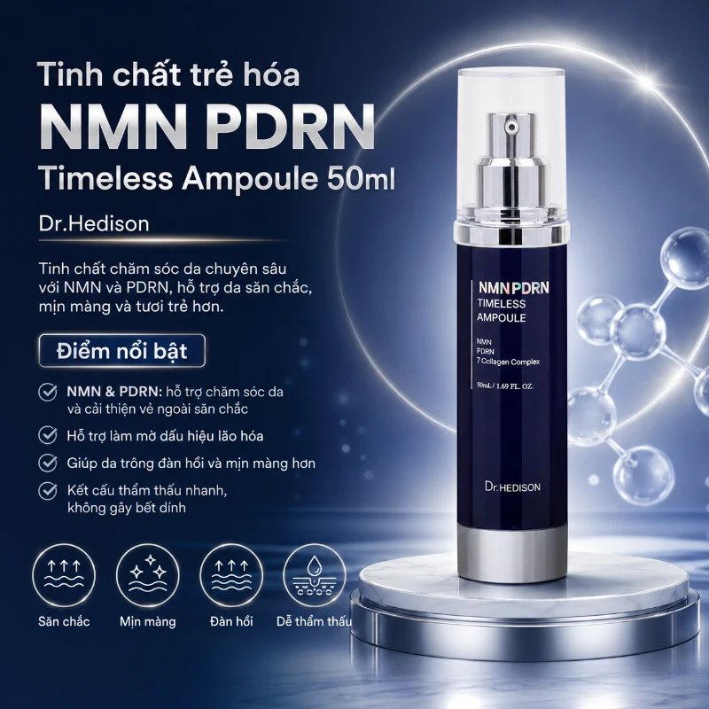 Tinh chất trẻ hóa NMN PDRN Timeless Ampoule Dr.Hedison 50ml