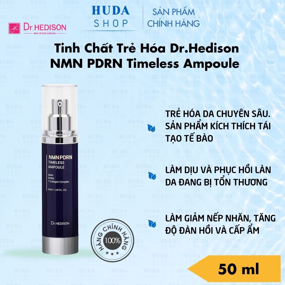 Tinh chất trẻ hóa NMN PDRN Timeless Ampoule Dr.Hedison 50ml