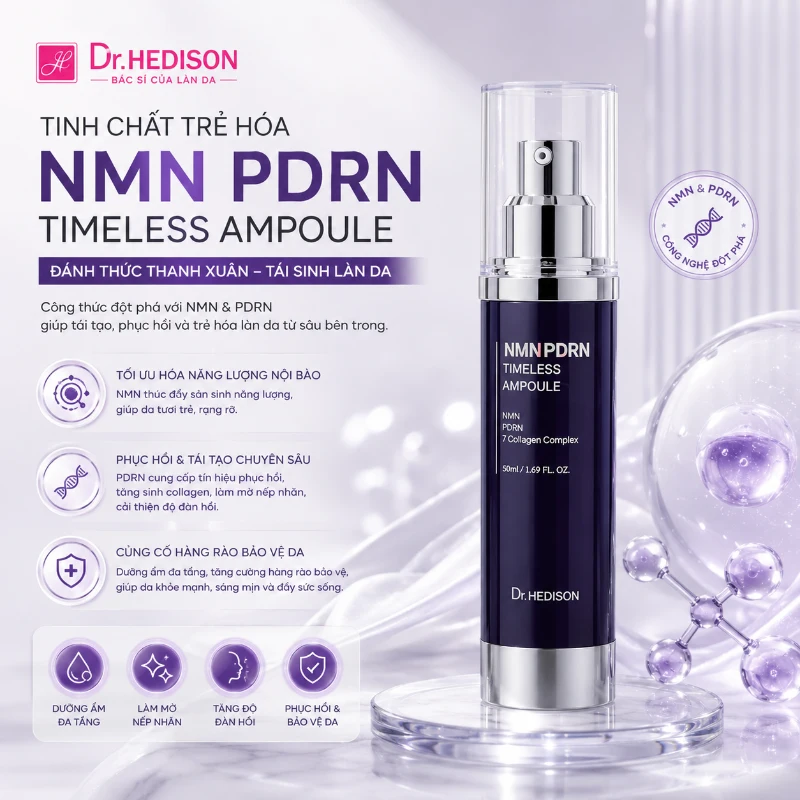 Tinh chất trẻ hóa NMN PDRN Timeless Ampoule Dr.Hedison 50ml