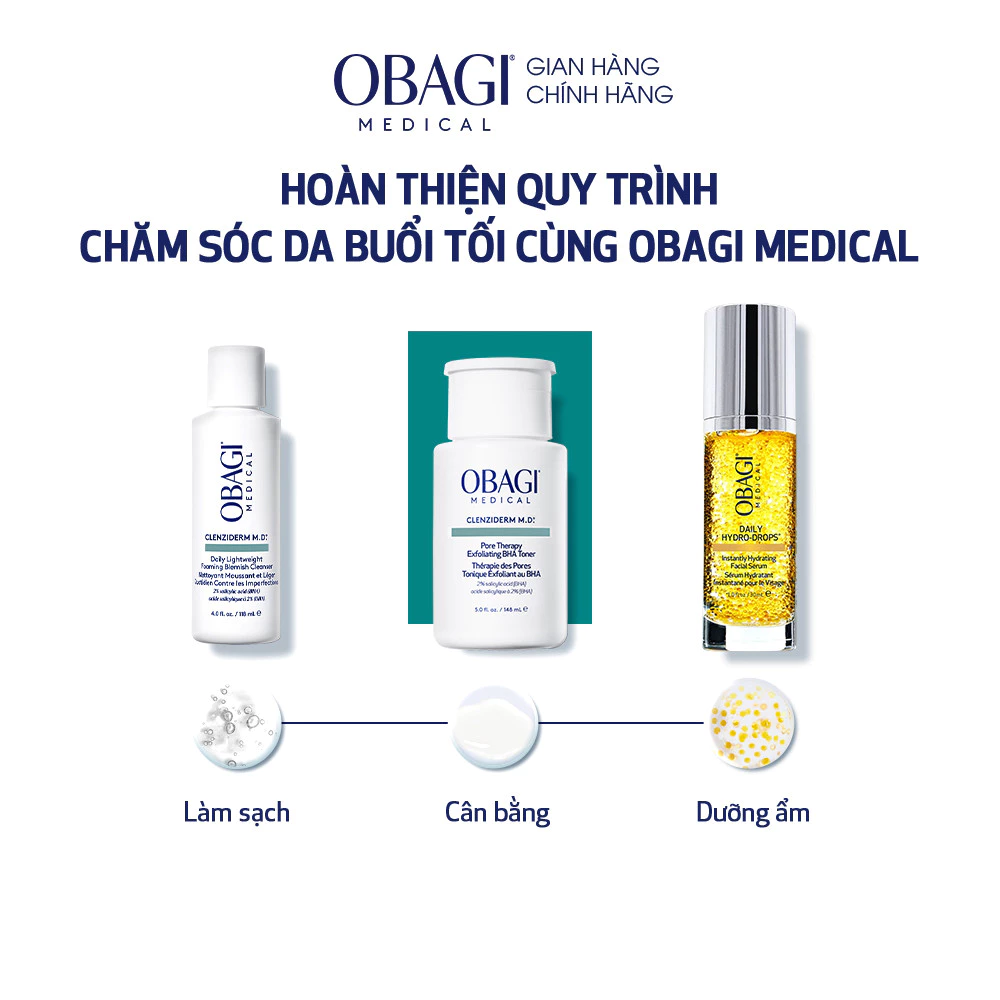 Toner tẩy da chết, ngừa mụn Obagi Clenziderm M.D. Exfoliating BHA Toner