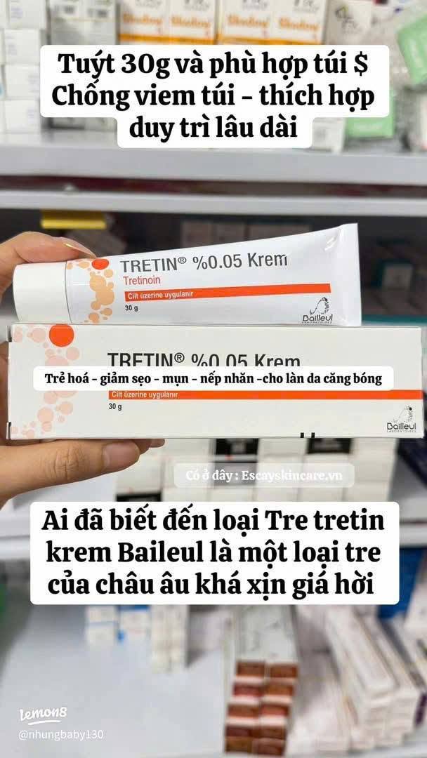 Kem Tretinoin Trị Mụn, Mờ Thâm, Chống Lão Hóa Tretin Krem 0.05% 30g Thổ Nhĩ Kỳ