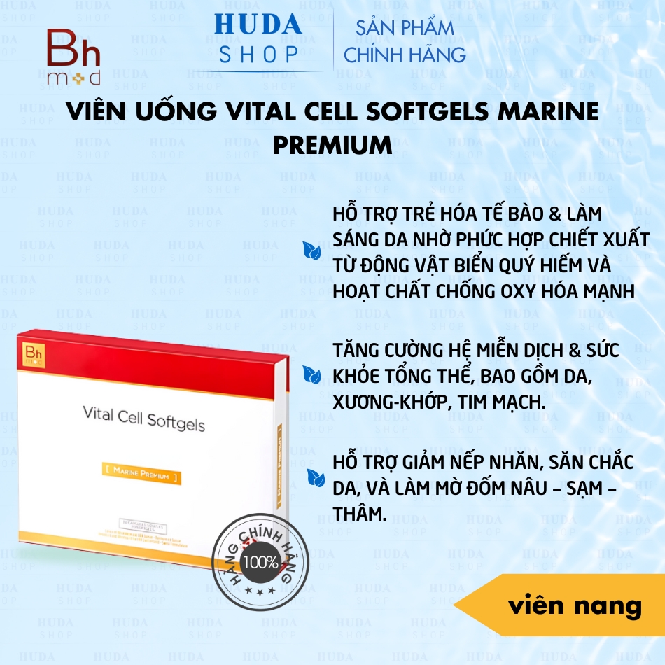 Viên Uống Vital Cell Softgels Marine Premium