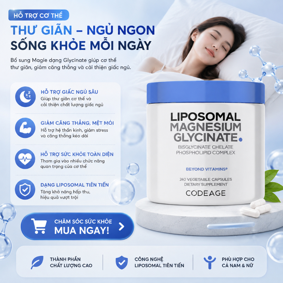 Viên bổ sung Magie Codeage Liposomal Magnesium Glycinate