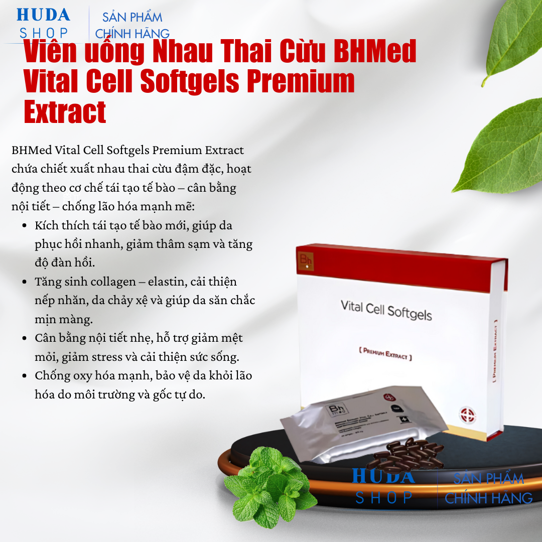 Viên uống Nhau Thai Cừu BHMed Vital Cell Softgels Premium Extract