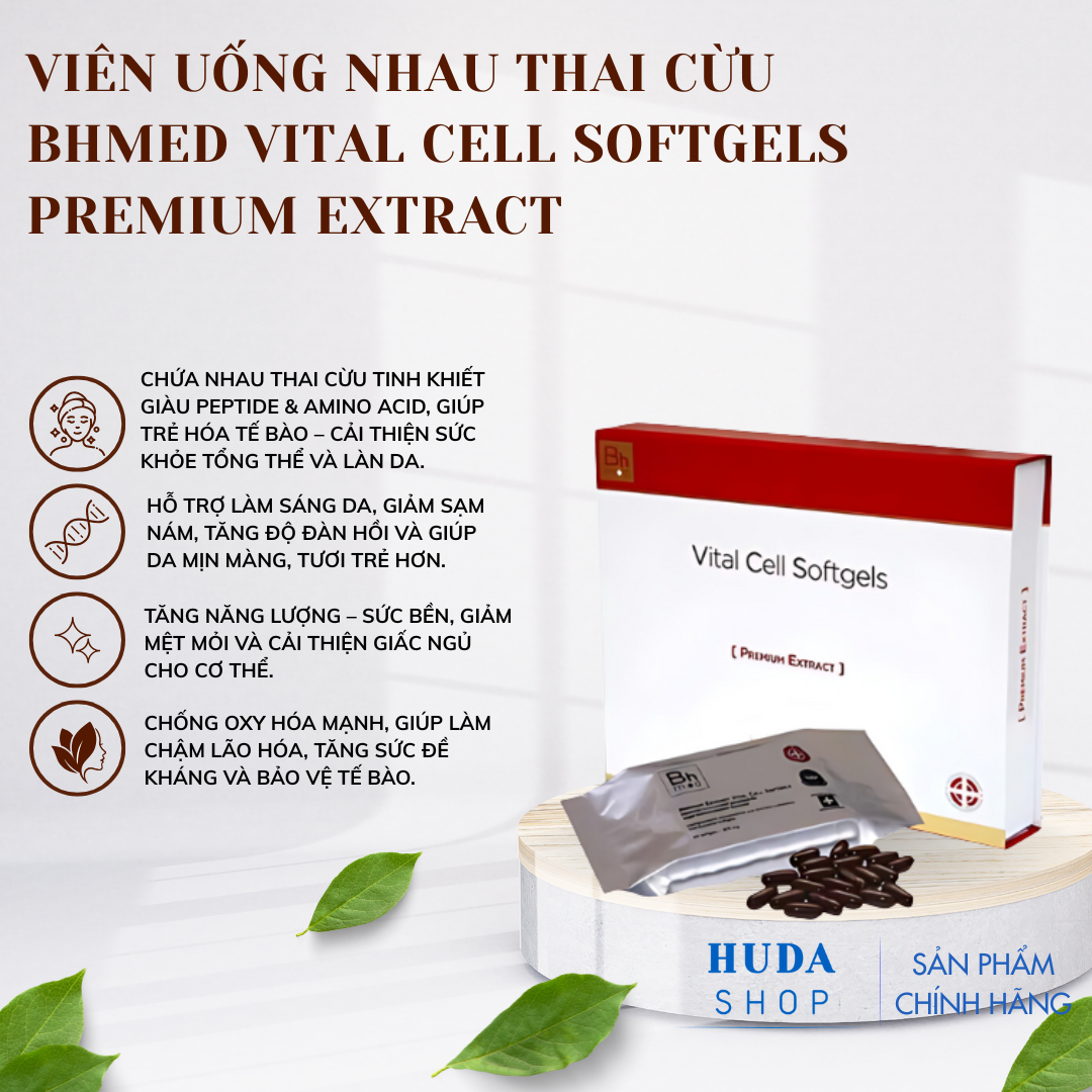 Viên uống Nhau Thai Cừu BHMed Vital Cell Softgels Premium Extract