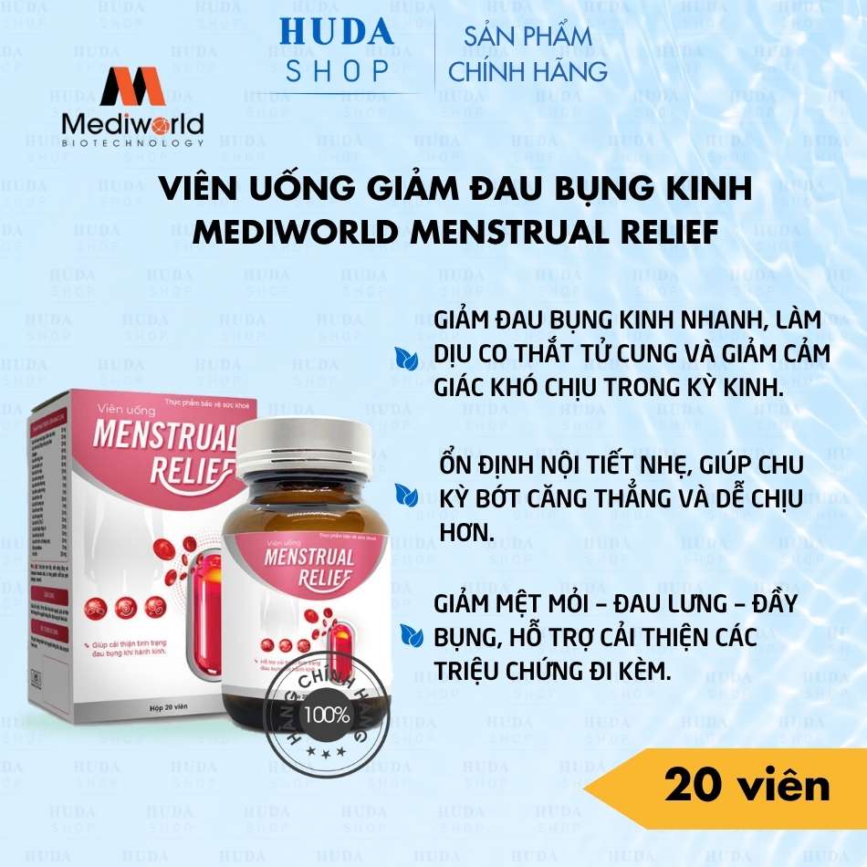 Viên uống giảm đau bụng kinh Mediworld Menstrual Relief