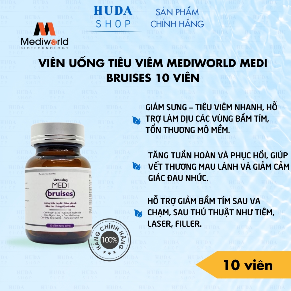 Viên uống tiêu viêm MEDIWORLD MEDI BRUISES 10 viên