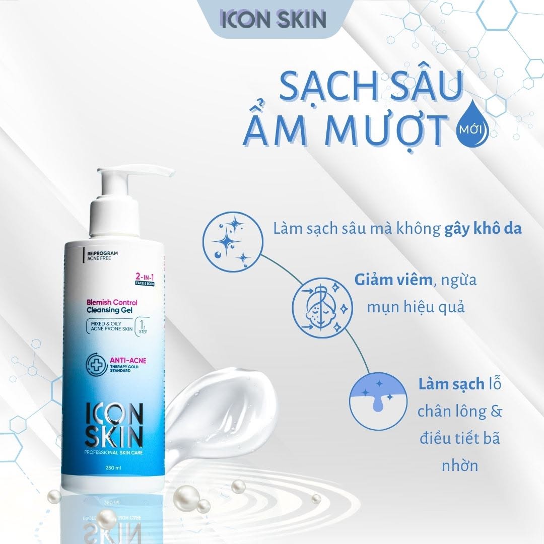 Xịt giảm mụn body cho da mụn Icon Skin Acne Free Solution Body Serum-Spray