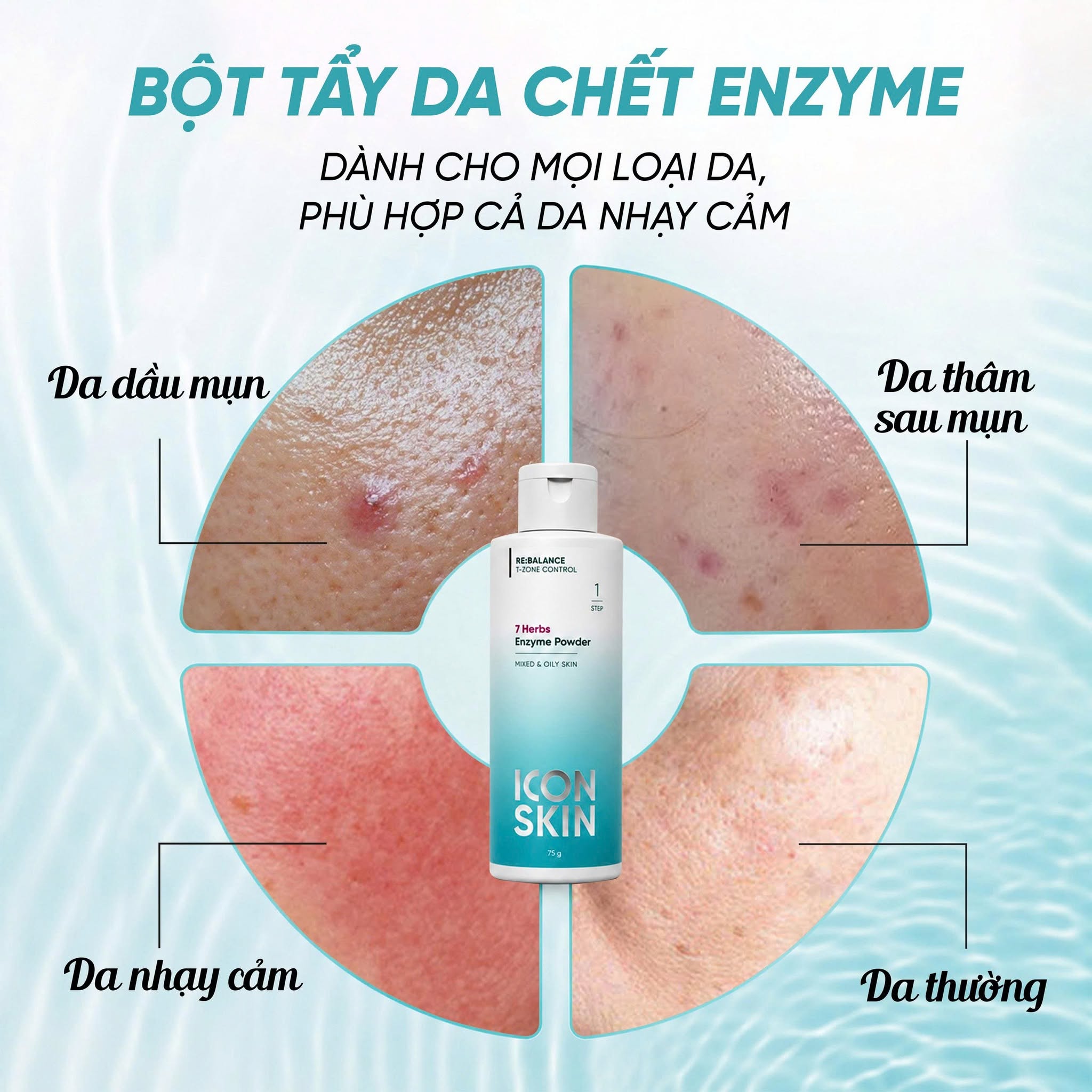 Bột tẩy da chết cho da dầu da, hỗn hợp Icon Skin 7 Herbs Enzyme Cleansing Powder 4.jpg