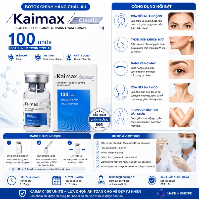 Botox Kaimax 100 xoá nhăn, thon gọn hàm 3.webp