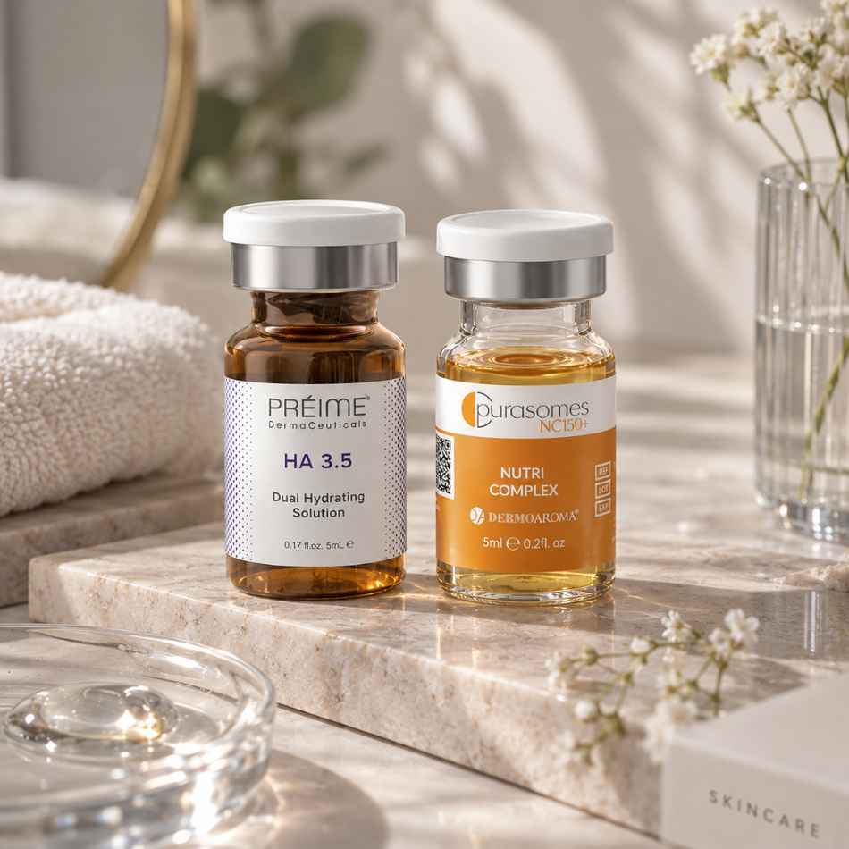 Combo tinh chất phục hồi, căng bóng, trẻ hoá toàn diện Dermaoaroma Purasomes NC150+ Nutri Complex + Préime Derma Ceuticals HA 3.5 (4).jpg