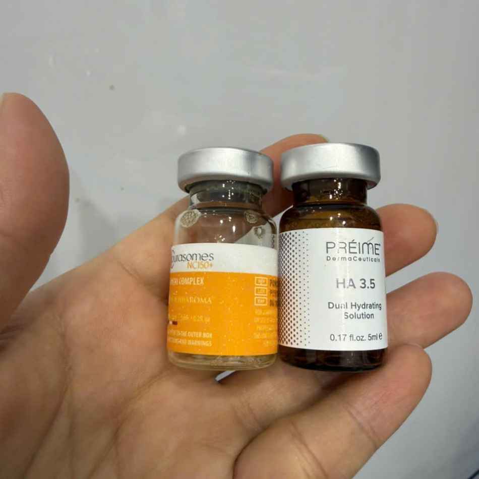 Combo tinh chất phục hồi, căng bóng, trẻ hoá toàn diện Dermaoaroma Purasomes NC150+ Nutri Complex + Préime Derma Ceuticals HA 3.5 (3).jpg