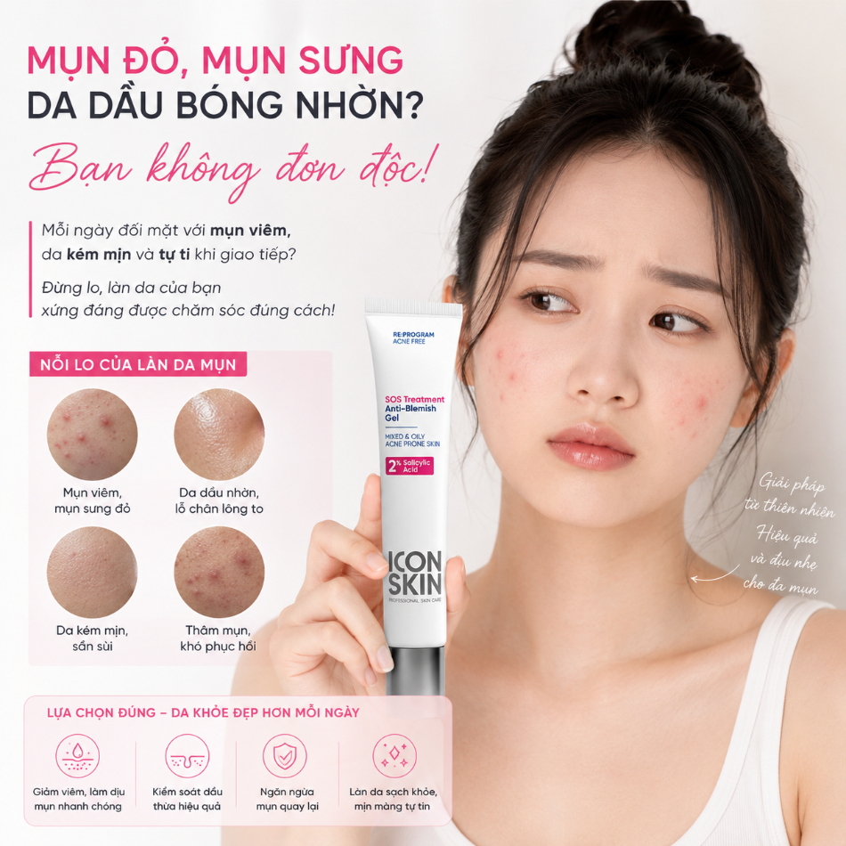 Gel chấm mụn dành cho da dầu, da hỗn hợp Icon Skin SOS Treatment Anti-Blemish Gel..jpg
