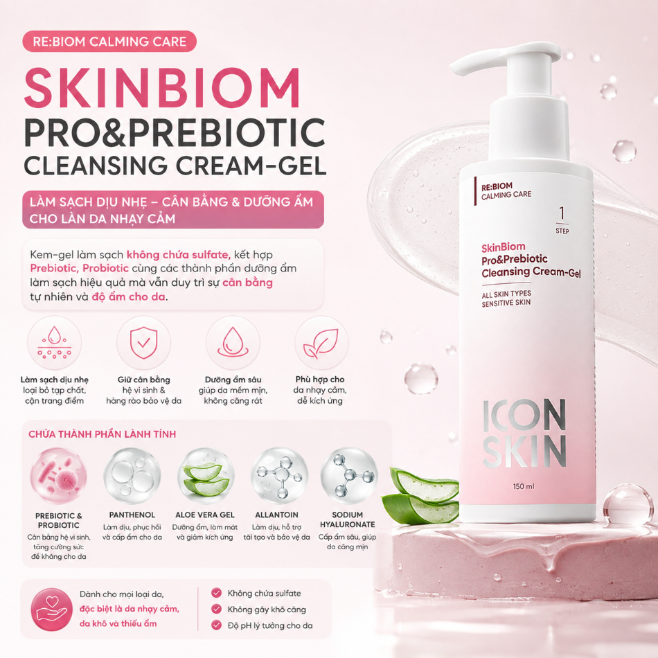 Gel rửa mặt cho da nhạy cảm Icon Skin Skinbiom Pro&Prebiotic Cleansing Cream-Gel.jpg