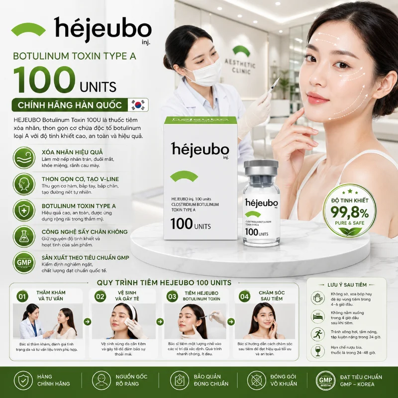 Botox giảm nếp nhăn, nâng cơ mặt HEJEUBO BOTULINUM TOXIN 10.webp