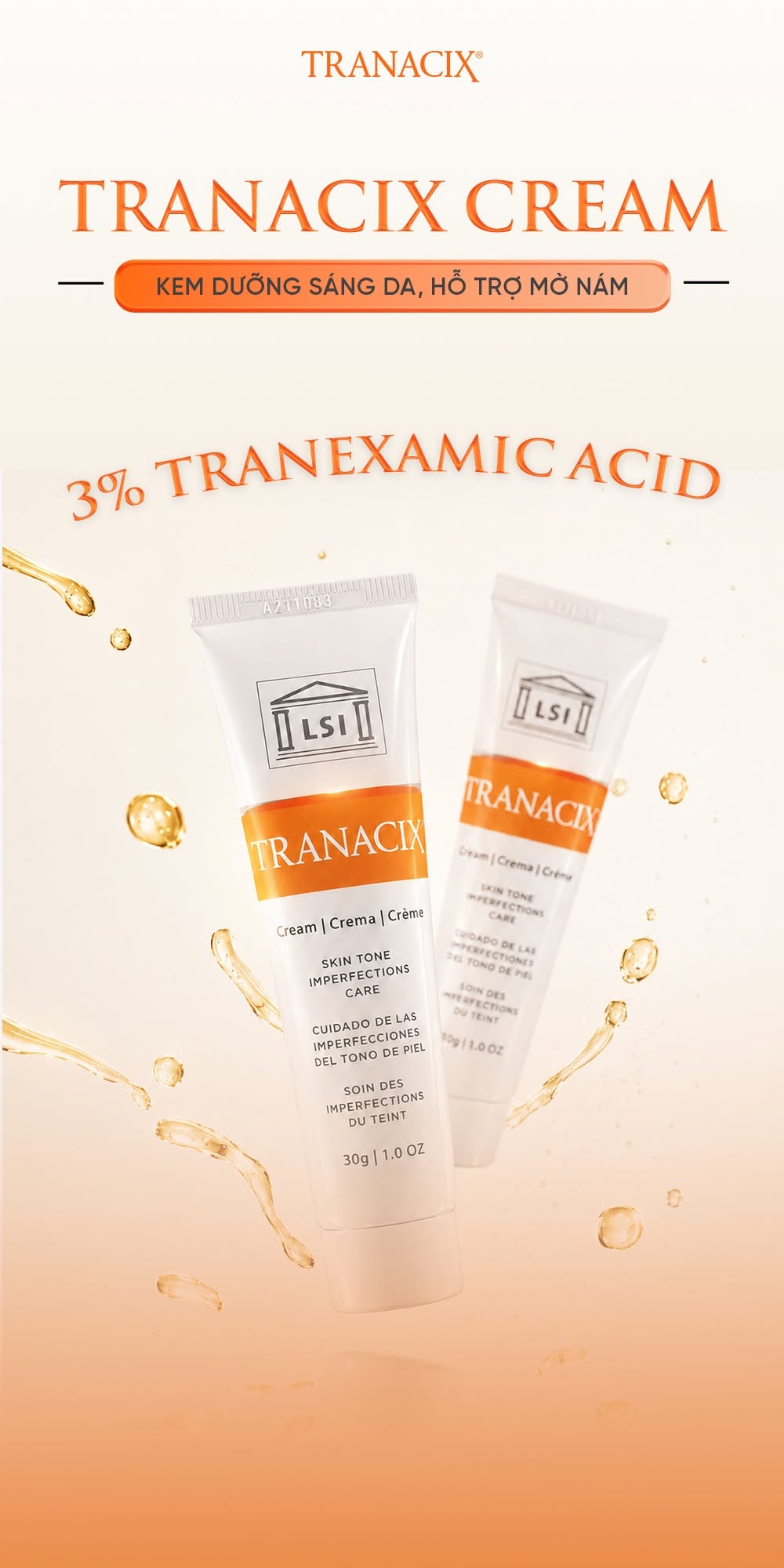 Kem Bôi Tranexamic Acid Hỗ Trợ Cải Thiện Nám, Hồng Ban Và Tăng Sắc Tố Tranacix Cream 3%.jpg