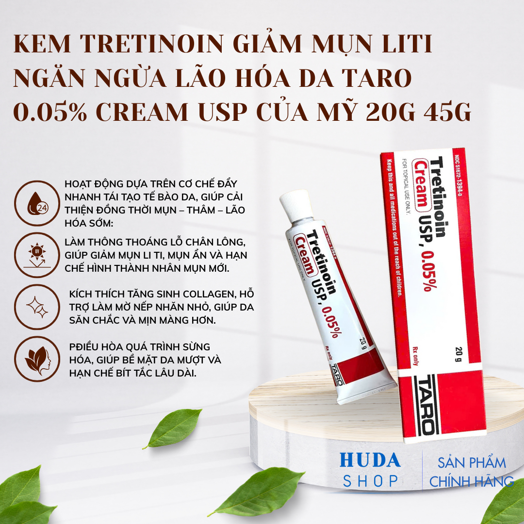 Kem-Tretinoin-giam-mun-liti-ngan-ngua-lao-hoa-da-Taro-0-05-cream-Usp-cua-My-20g-45g_Kem Tretinoin giảm mụn liti ngăn ngừa lão hóa da Taro 0.05% cream Usp của Mỹ 20g 45g 4.png