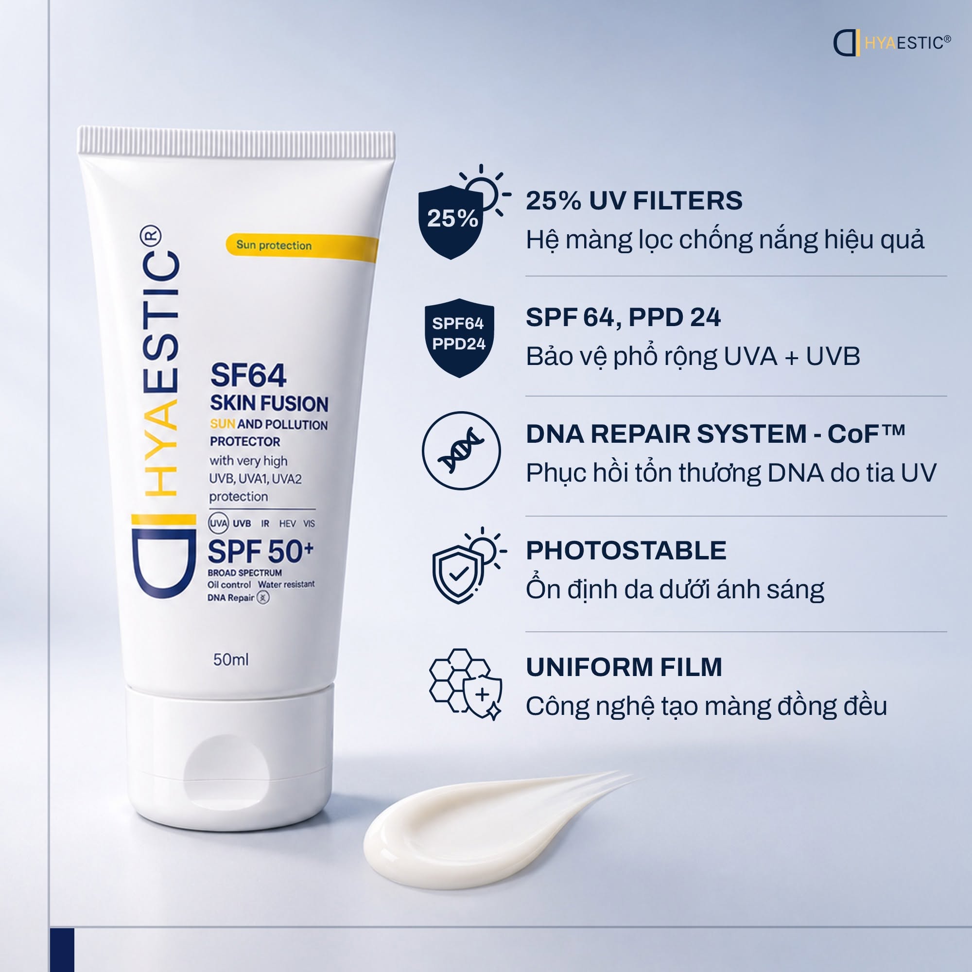 Kem chống nắng bảo vệ tối đa Hyaestic Skin Fusion SF64 Sun And Pollution Protector SPF50 1.jpg