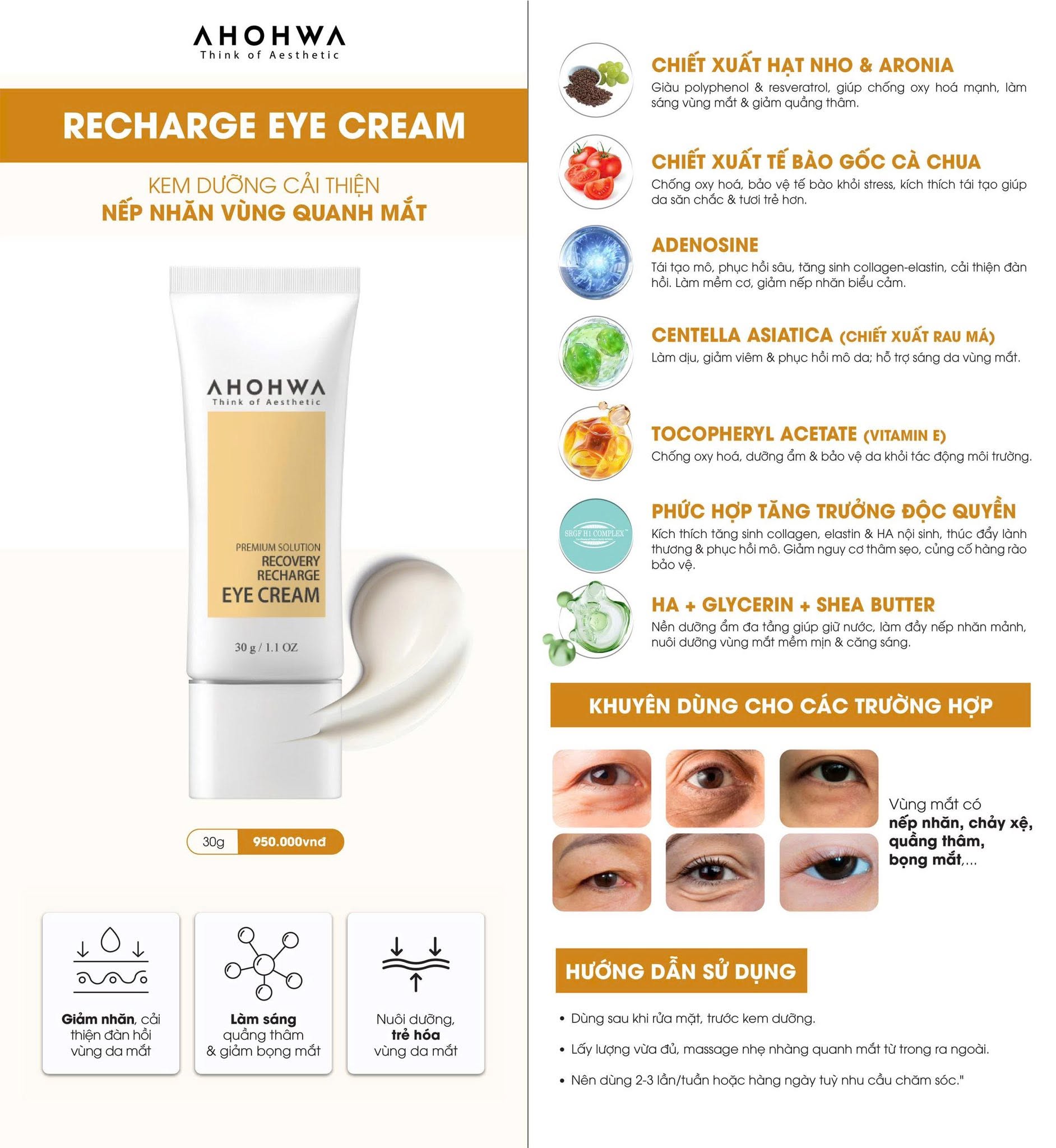 Kem dưỡng cân bằng ẩm cải thiện nếp nhăn vùng quanh mắt Ahohwa Premium Solution Recovery Recharge Eye Cream.jpg