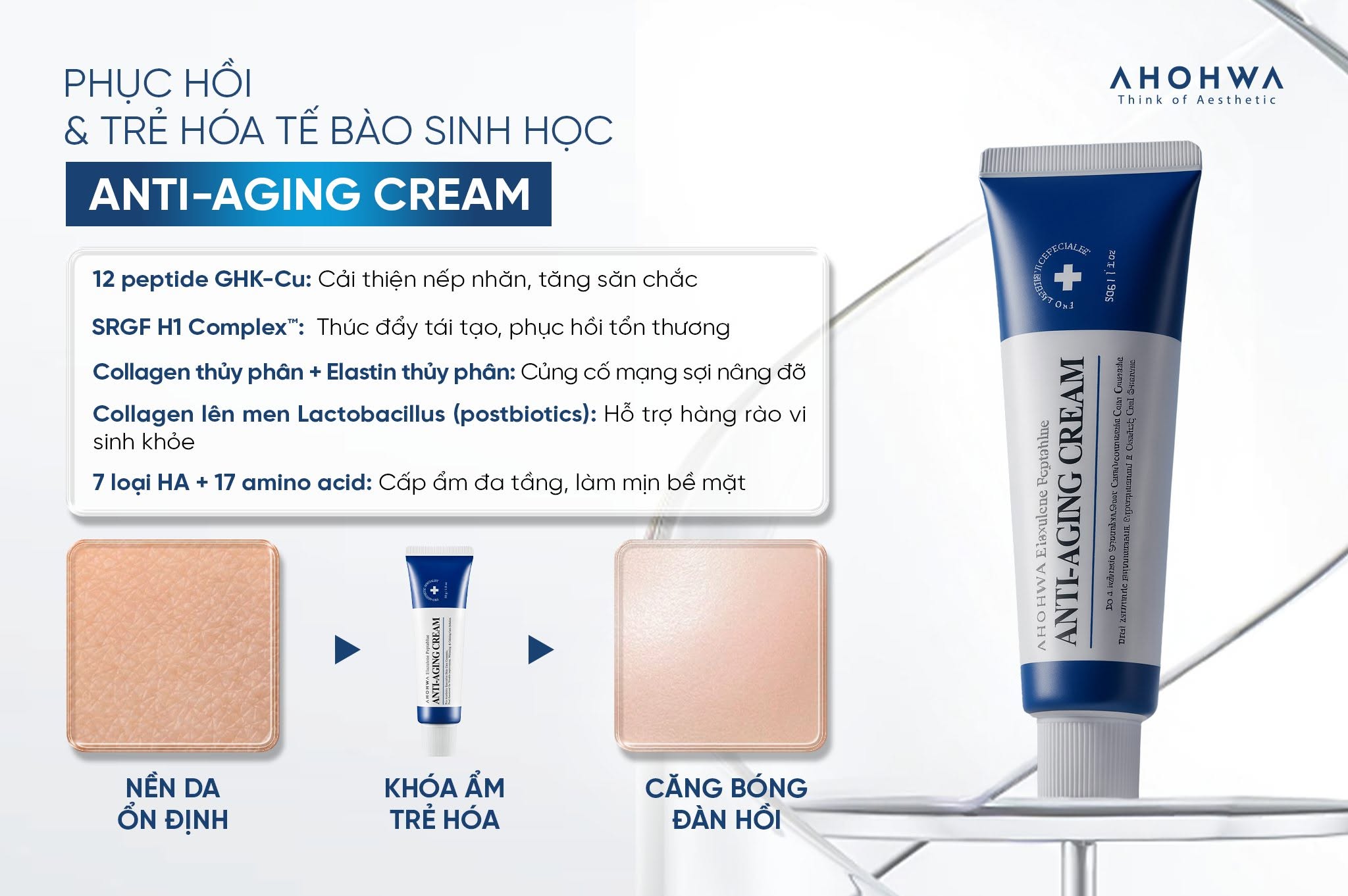 Kem dưỡng phục hồi trẻ hóa tế bào sinh học Ahohwa Elazulene Peptablue Anti-Aging Cream.jpg