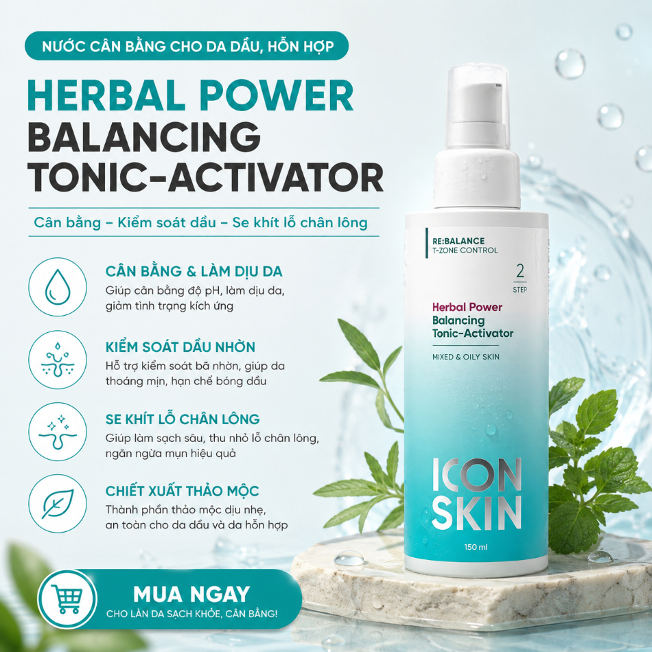 Nước cân bằng cho da dầu, da hỗn hợp Icon Skin Herbal Power Balancing Tonic-Activator.jpg
