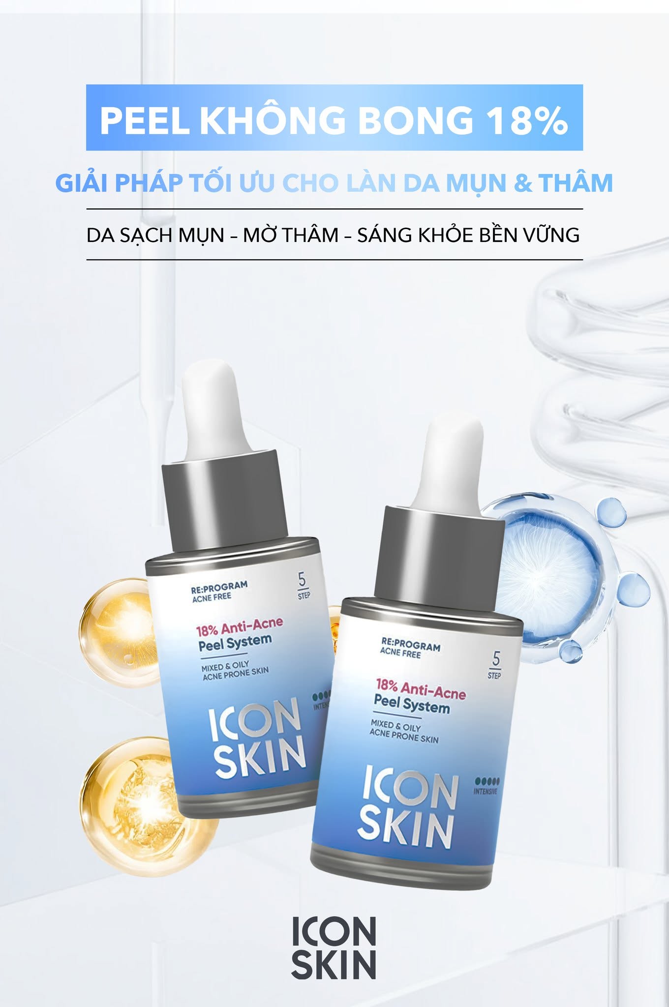 Peel da không bong cho da dầu, da hỗn hợp Icon Skin 18% Anti-Acne Peel System 5.jpg
