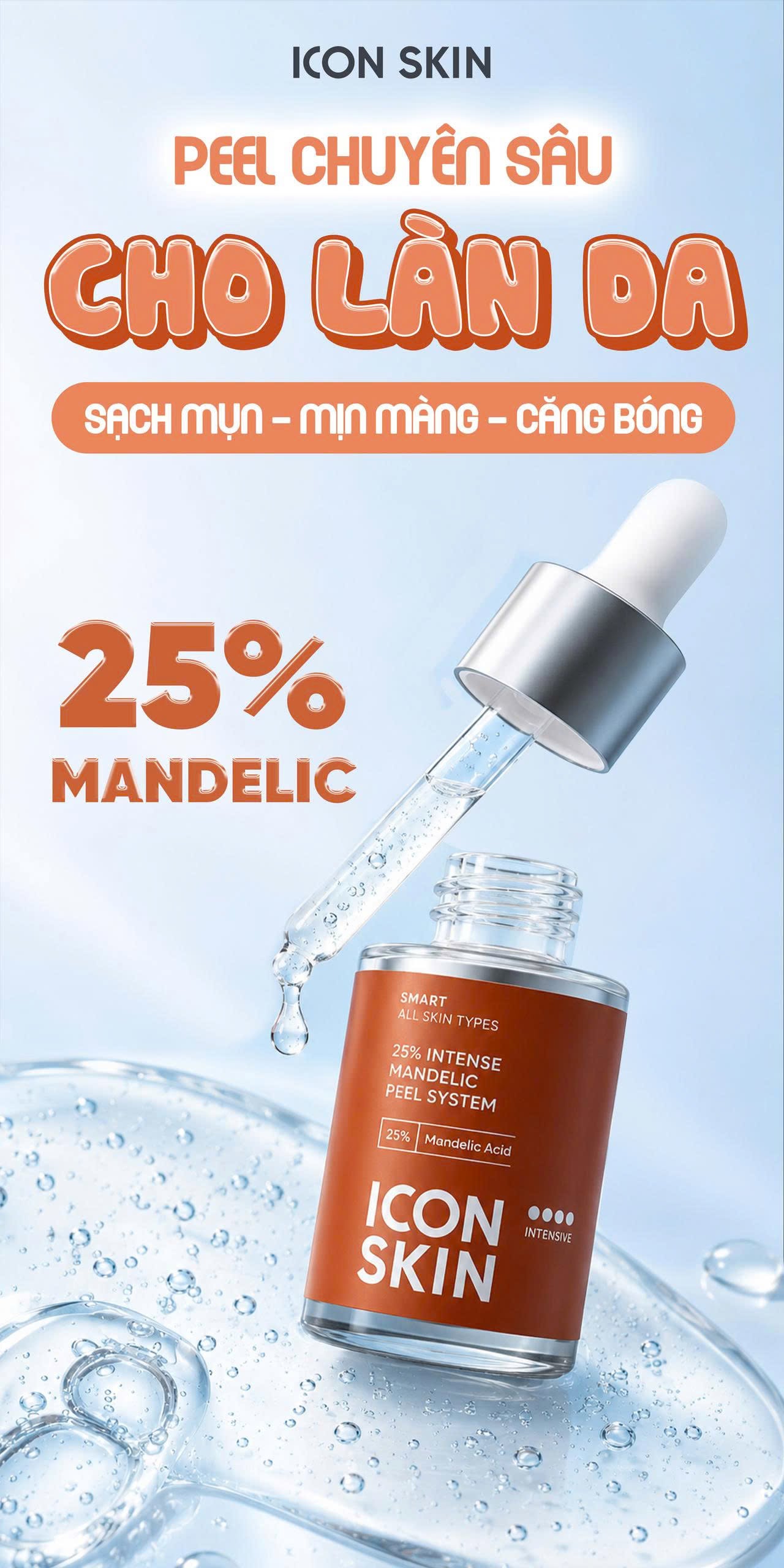 Peel phục hồi tông màu, độ đàn hồi da Icon Skin 25% Intense Mandelic Peel System 1.jpg