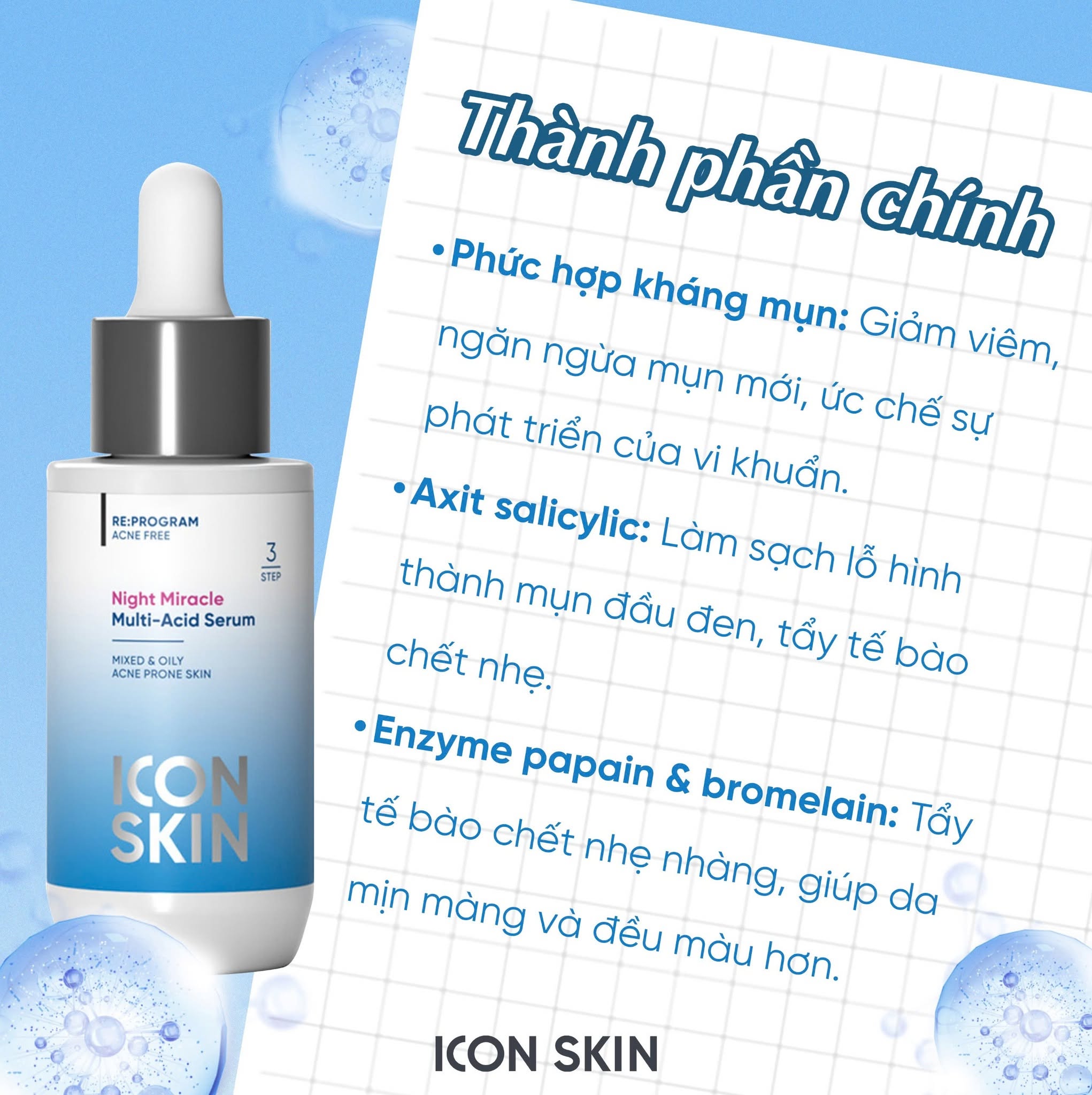 Serum ban đêm cho da dầu, da hỗn hợp Icon Skin Night Miracle Multi-Acid Serum 5.jpg