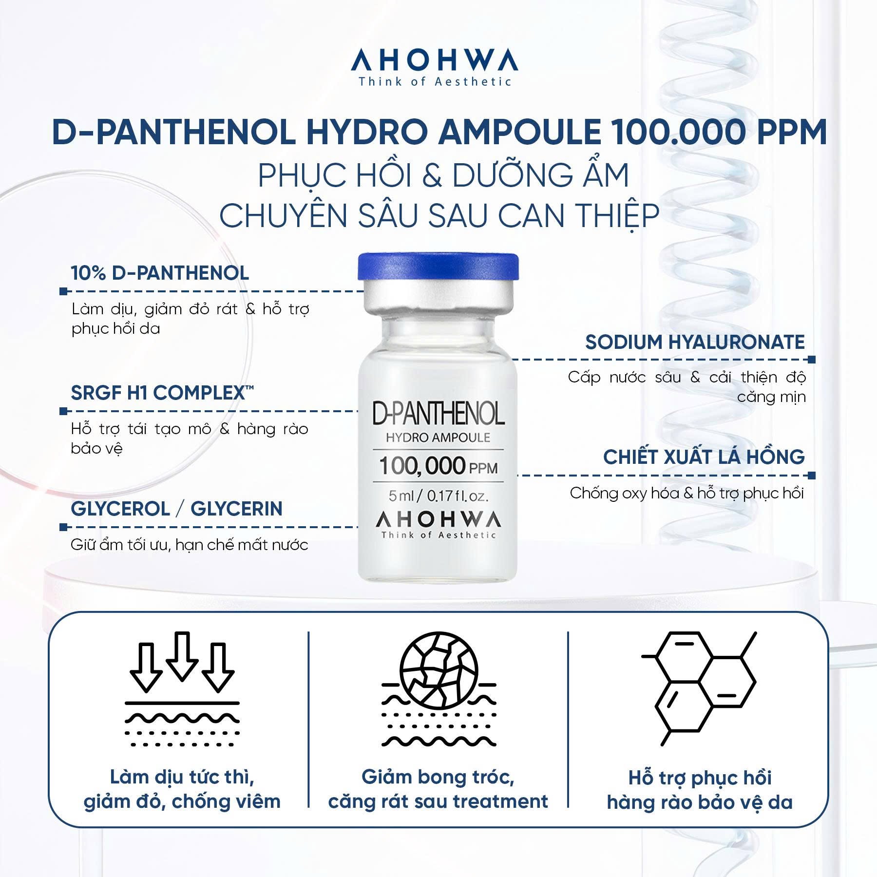 Tế bào gốc kháng viêm phục hồi tái tạo da nhạy cảm sau xâm lấn Ahohwa D-Panthenol Hydro Ampoule.jpg