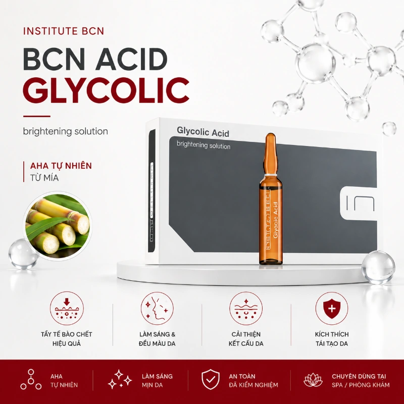 Tinh chất BCN Acid Glycolic Tây Ban Nha trắng da mờ thâm mụn 2.webp