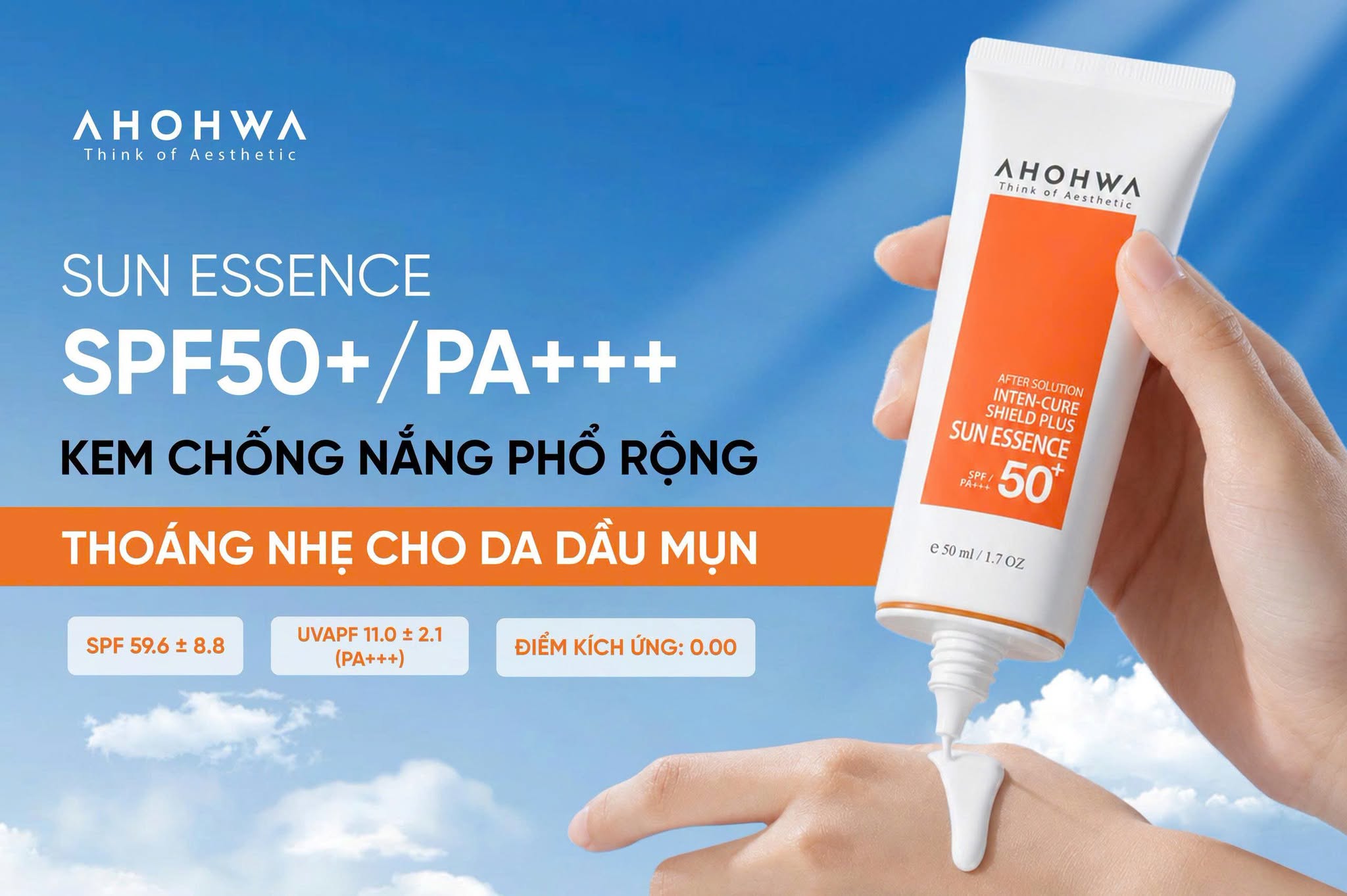 Tinh chất chống nắng vật lý lai hóa học Ahohwa After Solution Inten-Cure Shield Plus Sun Essence.jpg