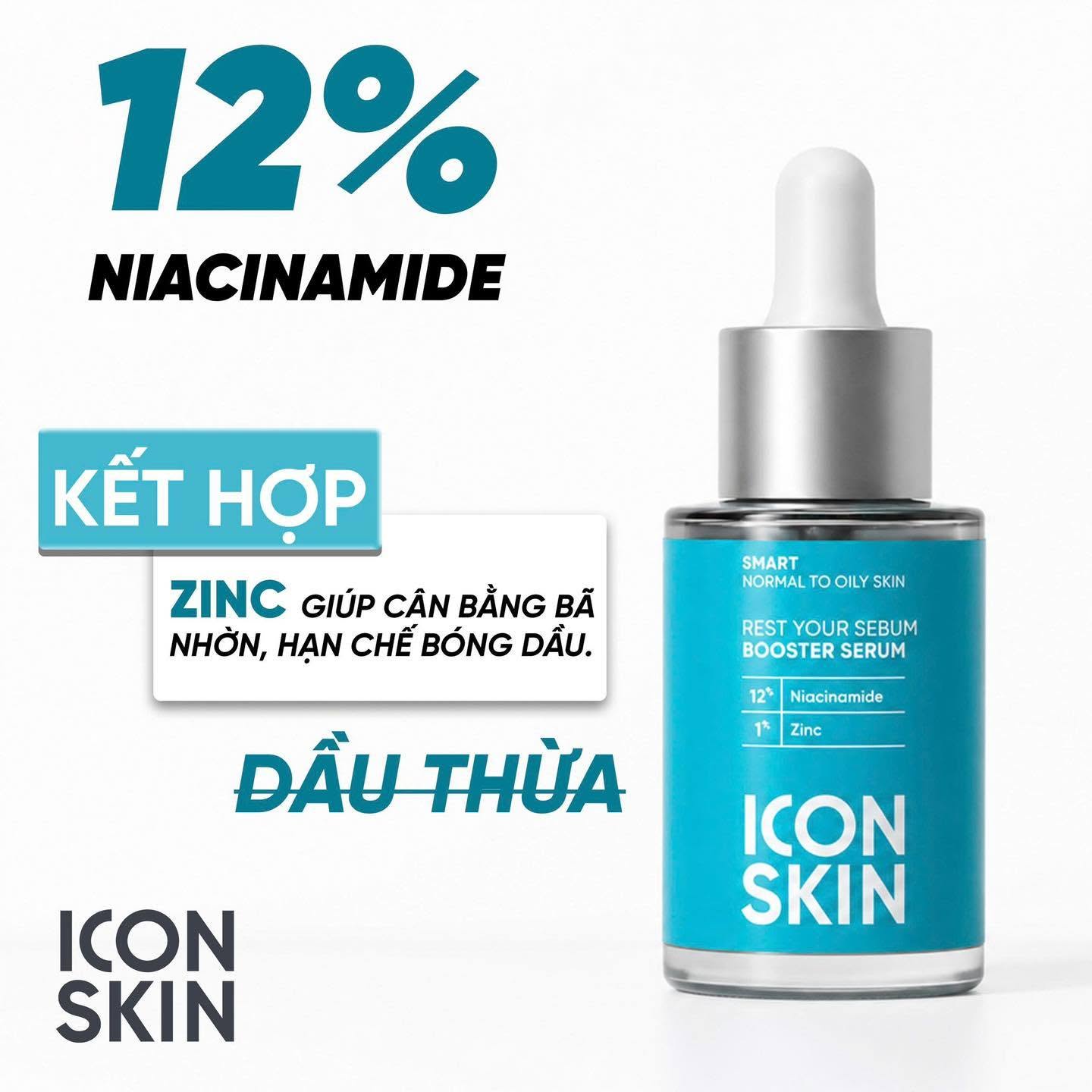 Tinh chất chuyên sâu cho da dầu và mụn Icon Skin Rest Your Sebum Booster Serum 12% Niacinamide.jpg