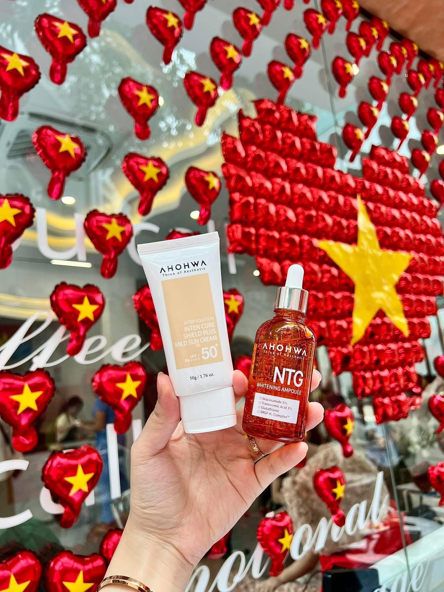 Tinh chất giảm nám đỏ dưỡng trắng kiểm soát tăng sắc tố Ahohwa Whitening Ampoule NTG 8.jpg