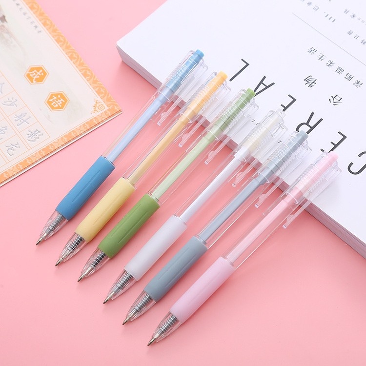 Bút gel bấm trong suốt đệm tay gbts ngẫu nhiên