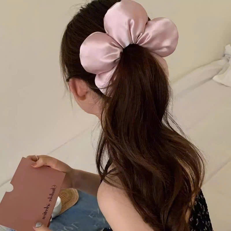 scrunchie hoa trơn bóng
