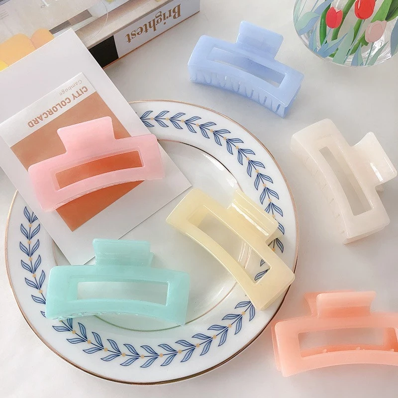 Kẹp gắp vuông lớn pastel nhũ