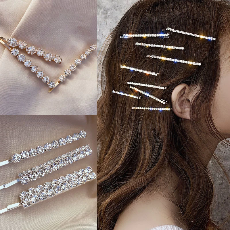 Set 2 kẹp tóc đính đá xiên