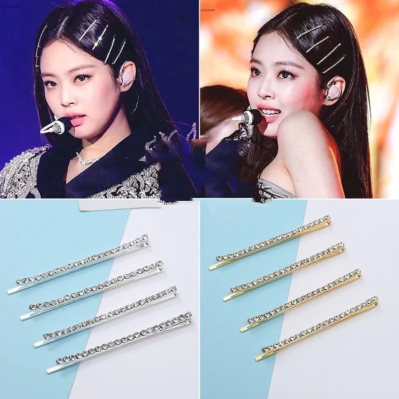 Set 2 kẹp tóc đính đá xiên