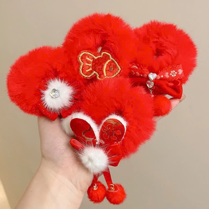 Cột tóc lông đỏ hoa tua