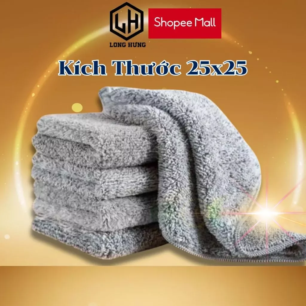 Set 5 khăn xám đa năng 25x25cm