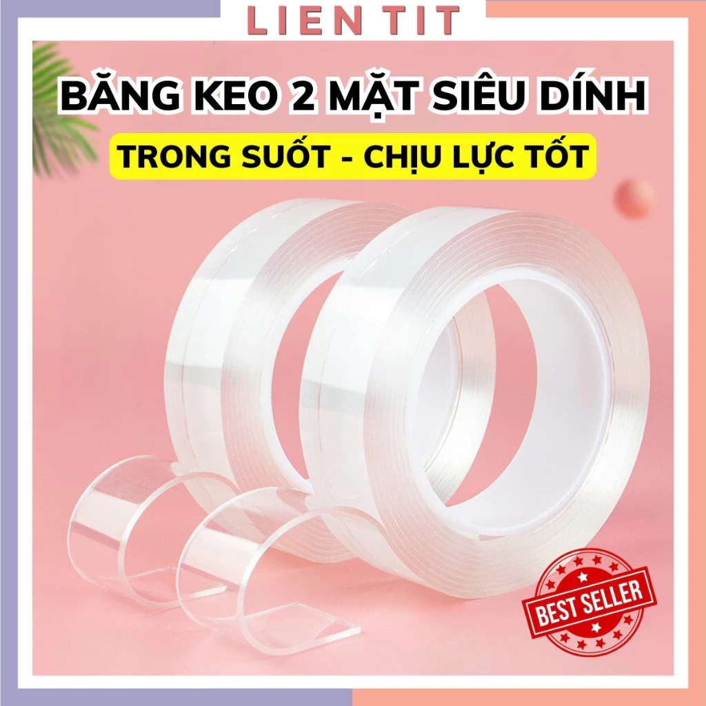 Băng keo 2 mặt nano 3m x 2cm