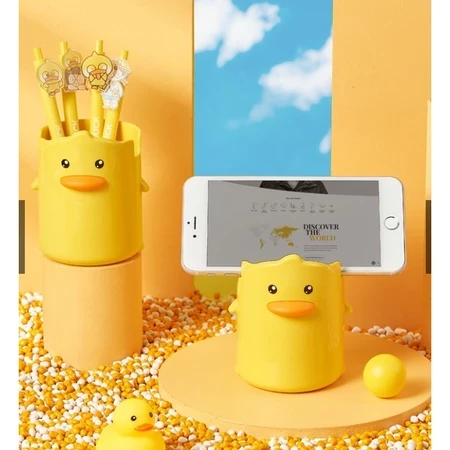 Ống đựng bút hình vịt vàng