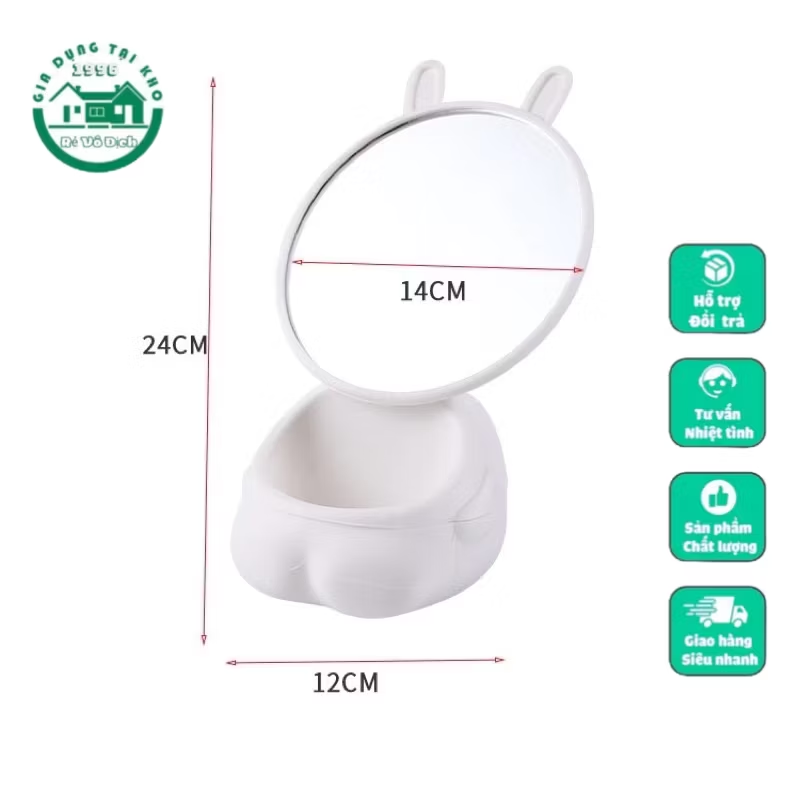 Gương thỏ baby có đế