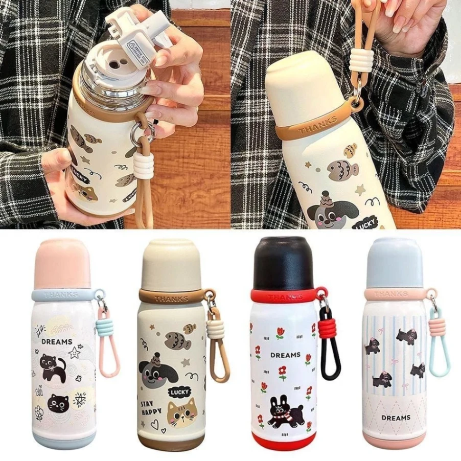 Bình nước giữ nhiệt nắp hoa mèo