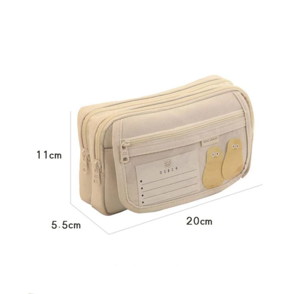 Bóp viết vải 3 dây kéo có nắp