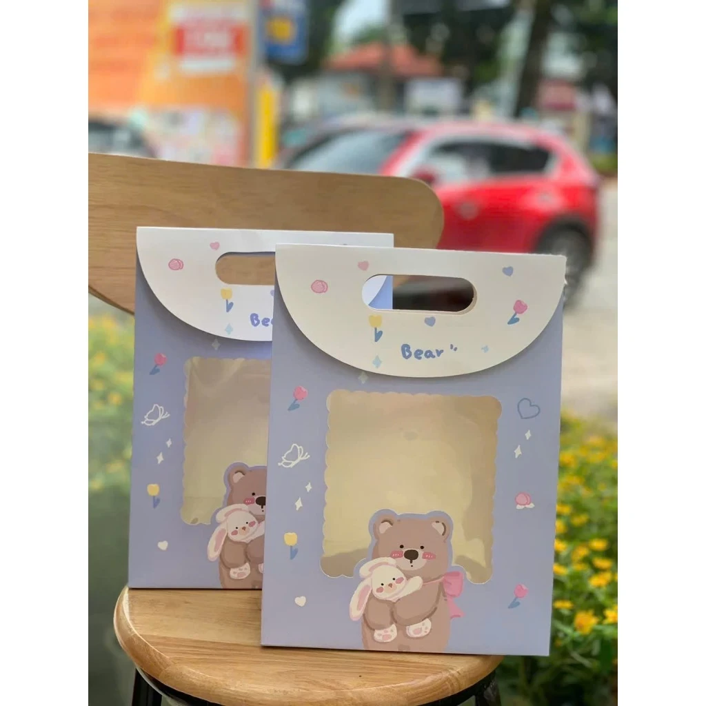 Túi quà mika kính có nắp 26.5x19x9cm